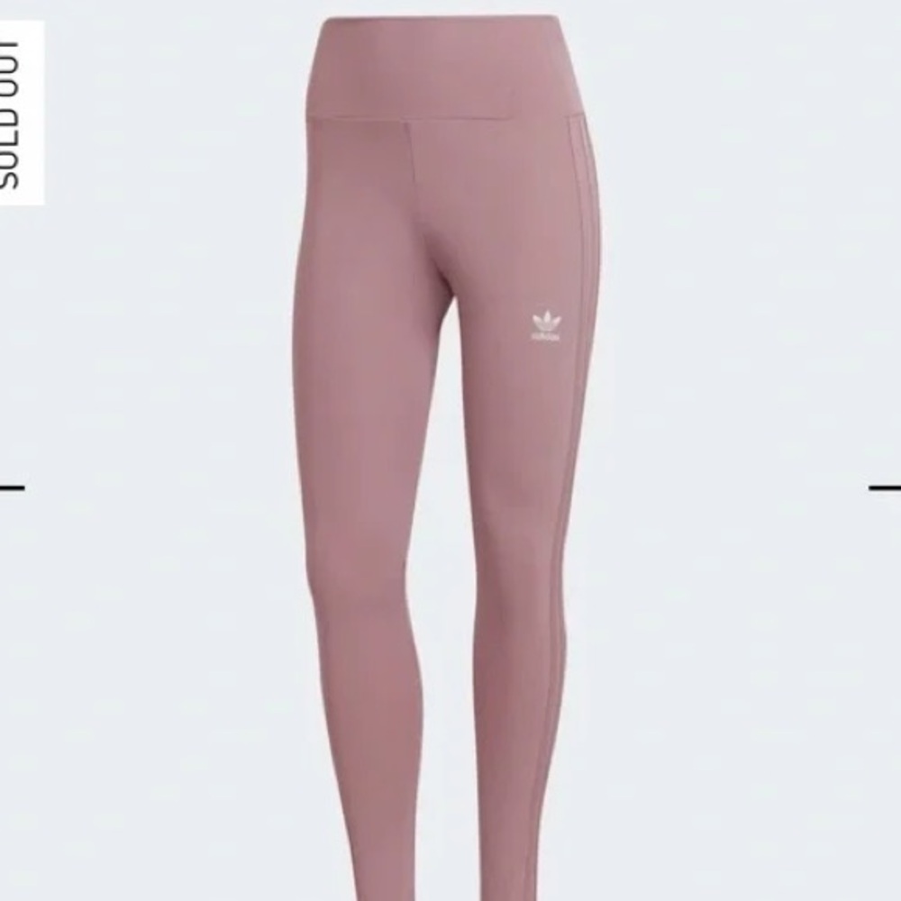 ADIDAS Adicolor Classics Tonal 3-Stripes Tights in Magic Mauve sz L NWOT RARE - Picture 6 of 11